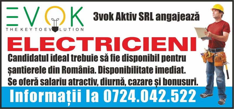 Angajam  electricieni cu experienta.